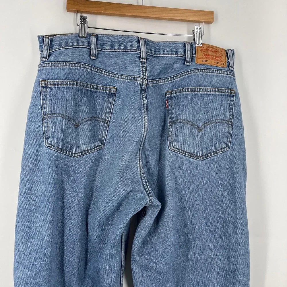 Levis 560 Comfort Fit Jeans Mens 40x34 Blue Medium Wash Loose Tapered‎ Denim